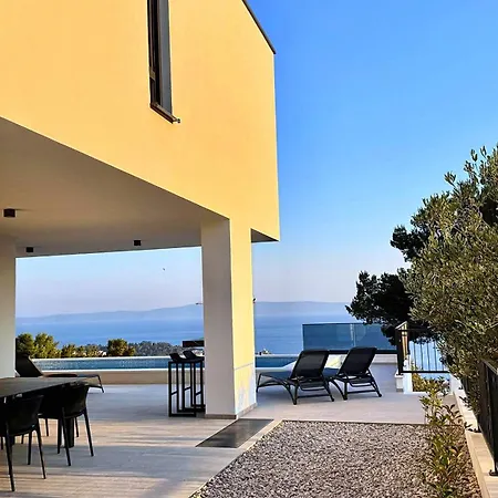 Modern Dado With Heated Pool & Sea View In Makarska